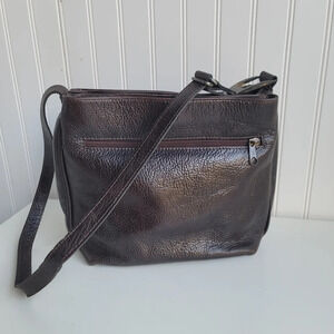 Vintage Gorgeous Mesace Western Brown Leather Shoulder Bag Crossbody Messenger